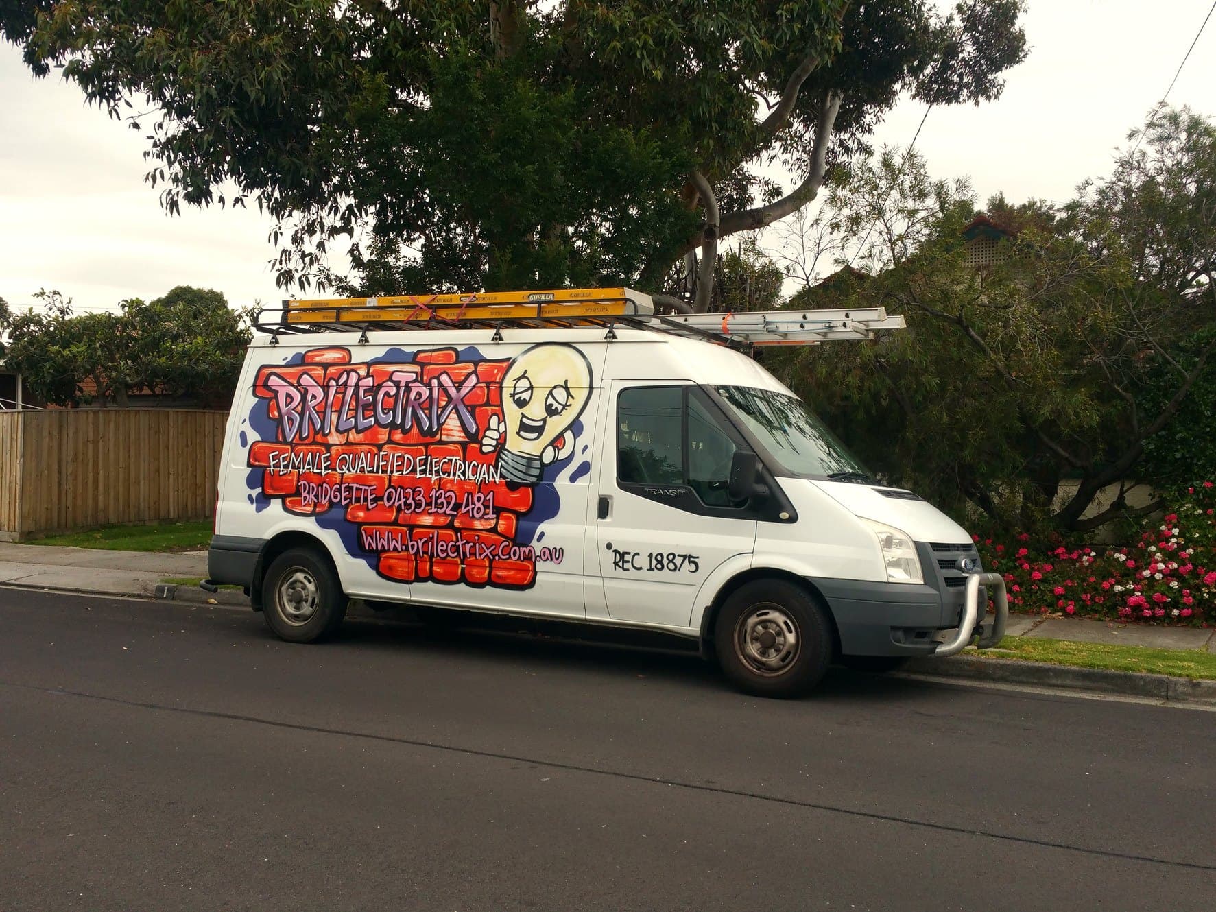 The Bri'Lectrix van out on a job in Melbourne